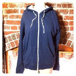 VINCE Thermal Waffle Knit Zip Up Hoodie